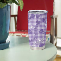 Poni Aloha Hawaii Tumbler Cup Plumeria Lei With Palaka Motif - Polynesian Pride