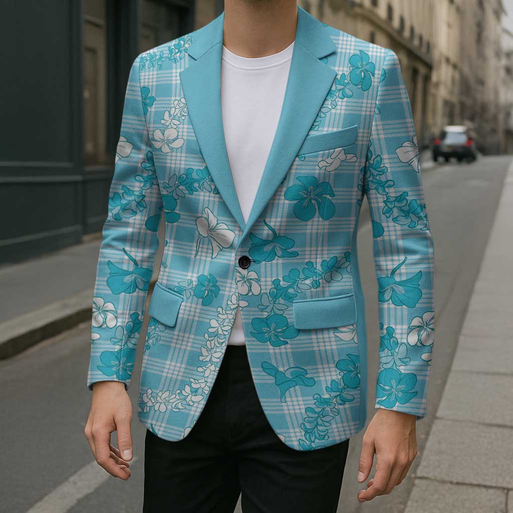 Polu Aloha Hawaii Blazer Plumeria Lei With Palaka Motif - Polynesian Pride