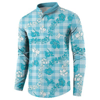 Polu Aloha Hawaii Button Sweatshirt Plumeria Lei With Palaka Motif - Polynesian Pride