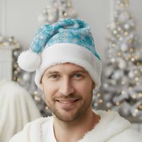 Polu Aloha Hawaii Christmas Santa Hat Plumeria Lei With Palaka Motif - Polynesian Pride