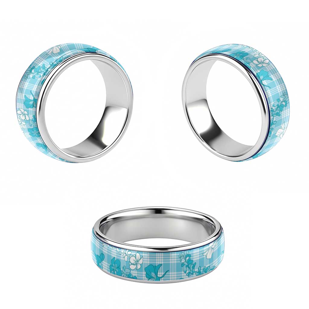 Polu Aloha Hawaii Classic Ring Plumeria Lei With Palaka Motif - Polynesian Pride