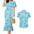 Polu Aloha Hawaii Couples Matching Mermaid Dress and Hawaiian Shirt Plumeria Lei With Palaka Motif - Polynesian Pride