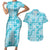 Polu Aloha Hawaii Couples Matching Short Sleeve Bodycon Dress and Hawaiian Shirt Plumeria Lei With Palaka Motif - Polynesian Pride