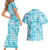 Polu Aloha Hawaii Couples Matching Short Sleeve Bodycon Dress and Hawaiian Shirt Plumeria Lei With Palaka Motif - Polynesian Pride