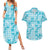 Polu Aloha Hawaii Couples Matching Summer Maxi Dress and Hawaiian Shirt Plumeria Lei With Palaka Motif - Polynesian Pride