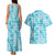 Polu Aloha Hawaii Couples Matching Tank Maxi Dress and Hawaiian Shirt Plumeria Lei With Palaka Motif - Polynesian Pride