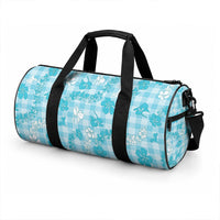 Polu Aloha Hawaii Duffle Bag Plumeria Lei With Palaka Motif