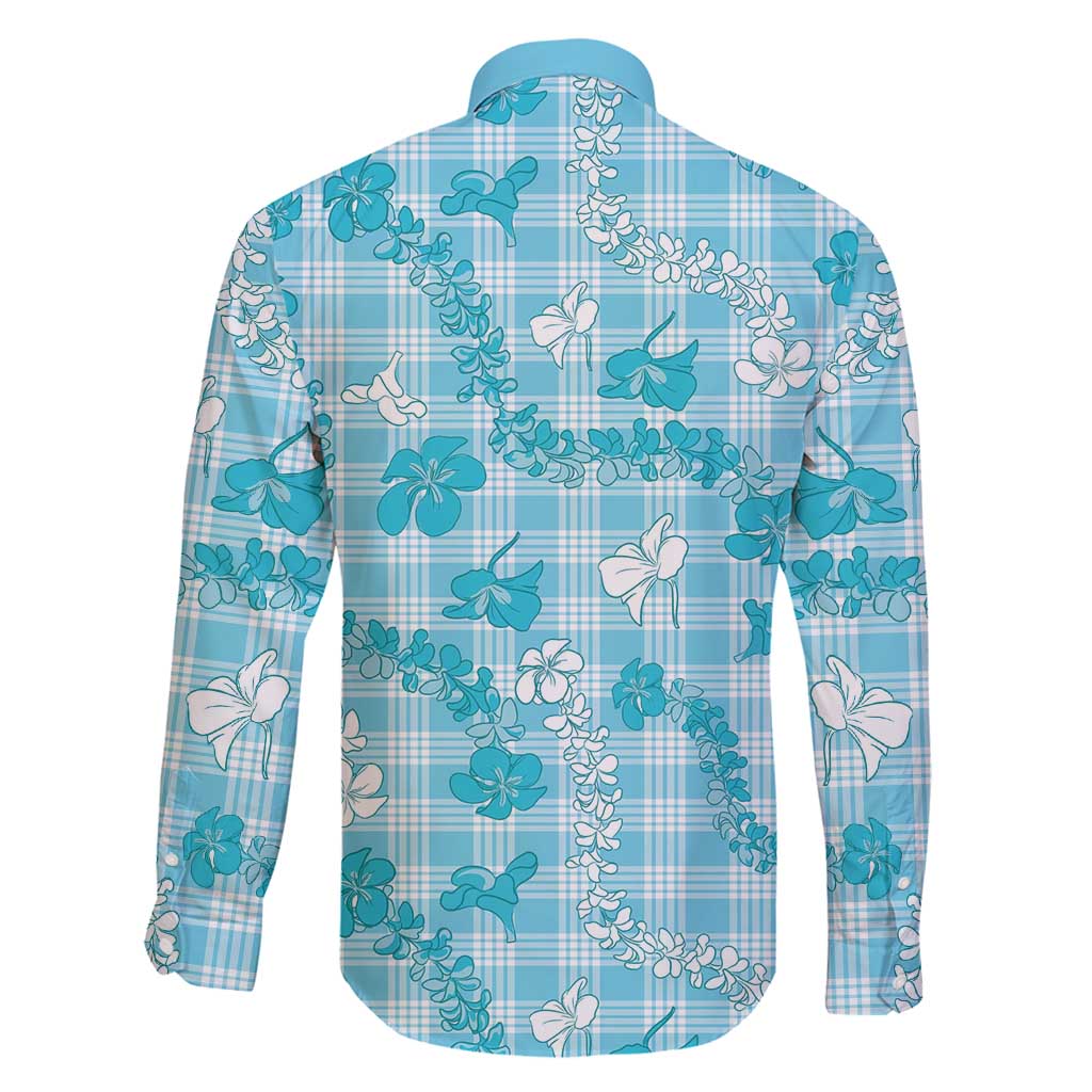 Polu Aloha Hawaii Family Matching Long Sleeve Bodycon Dress and Hawaiian Shirt Plumeria Lei With Palaka Motif - Polynesian Pride