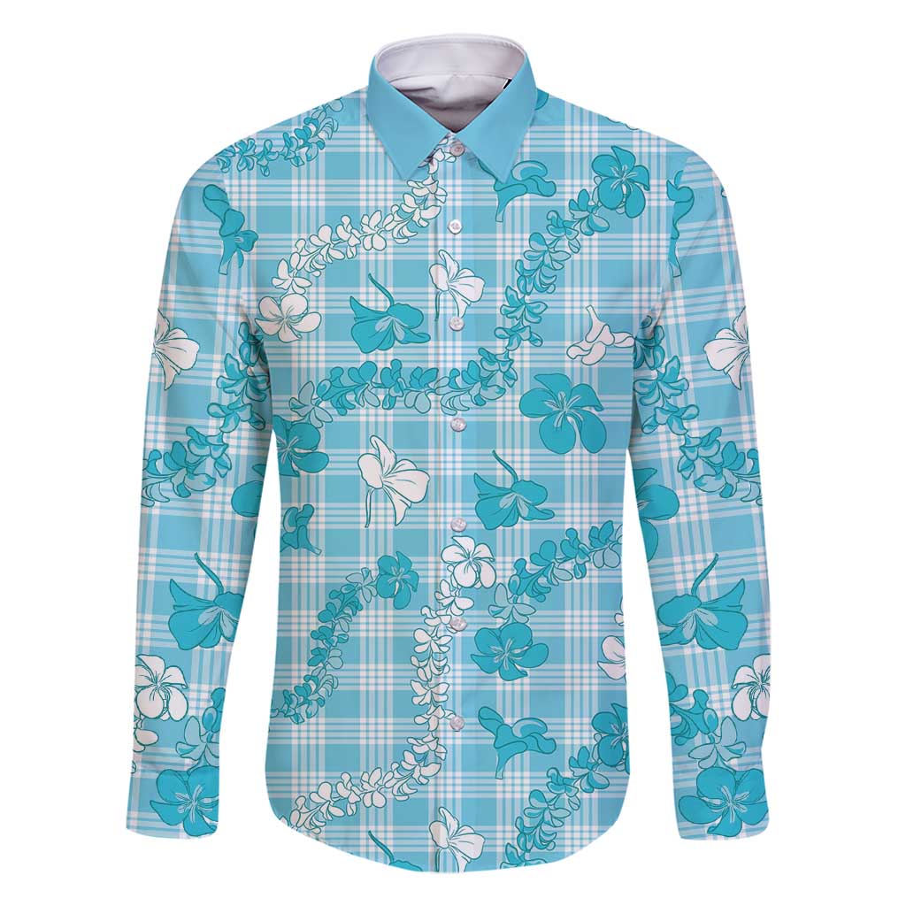 Polu Aloha Hawaii Family Matching Off Shoulder Short Dress and Hawaiian Shirt Plumeria Lei With Palaka Motif - Polynesian Pride