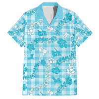 Polu Aloha Hawaii Family Matching Short Sleeve Bodycon Dress and Hawaiian Shirt Plumeria Lei With Palaka Motif - Polynesian Pride