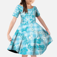 Polu Aloha Hawaii Family Matching Summer Maxi Dress and Hawaiian Shirt Plumeria Lei With Palaka Motif - Polynesian Pride