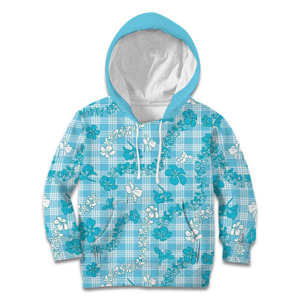 Polu Aloha Hawaii Kid Hoodie Plumeria Lei With Palaka Motif - Polynesian Pride