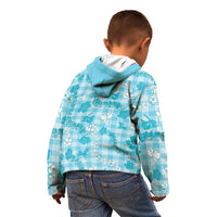 Polu Aloha Hawaii Kid Hoodie Plumeria Lei With Palaka Motif - Polynesian Pride