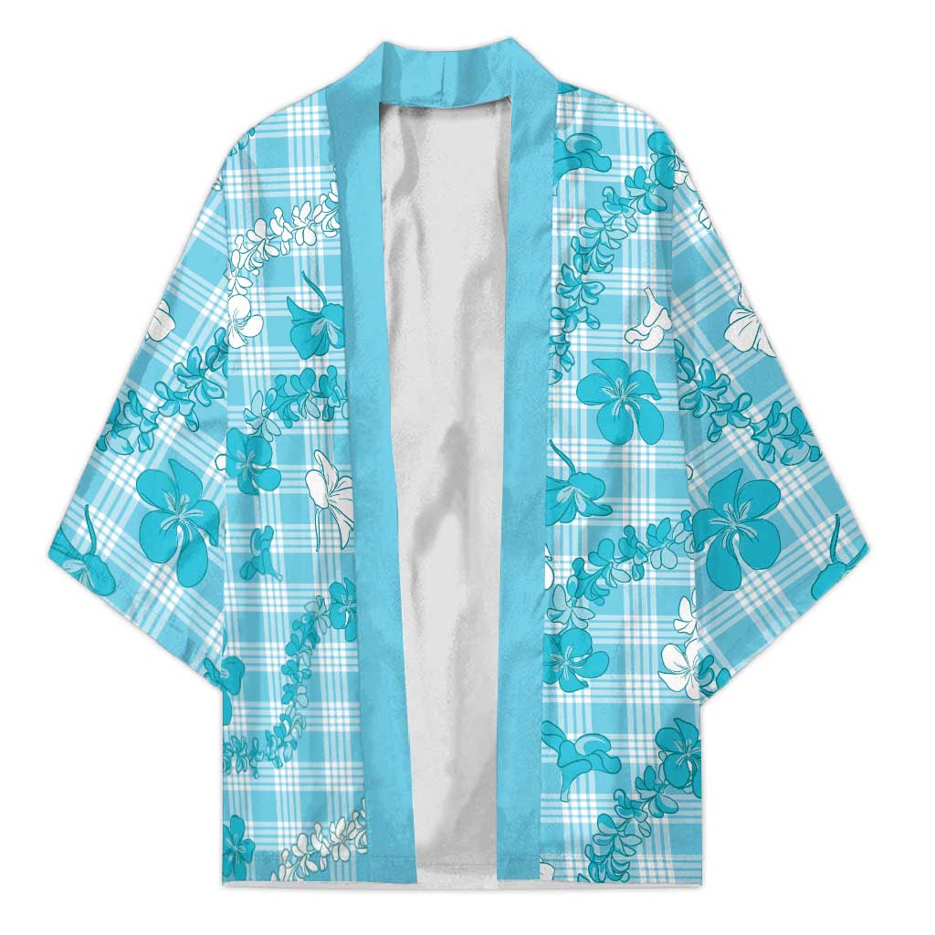 Polu Aloha Hawaii Kimono Plumeria Lei With Palaka Motif - Polynesian Pride