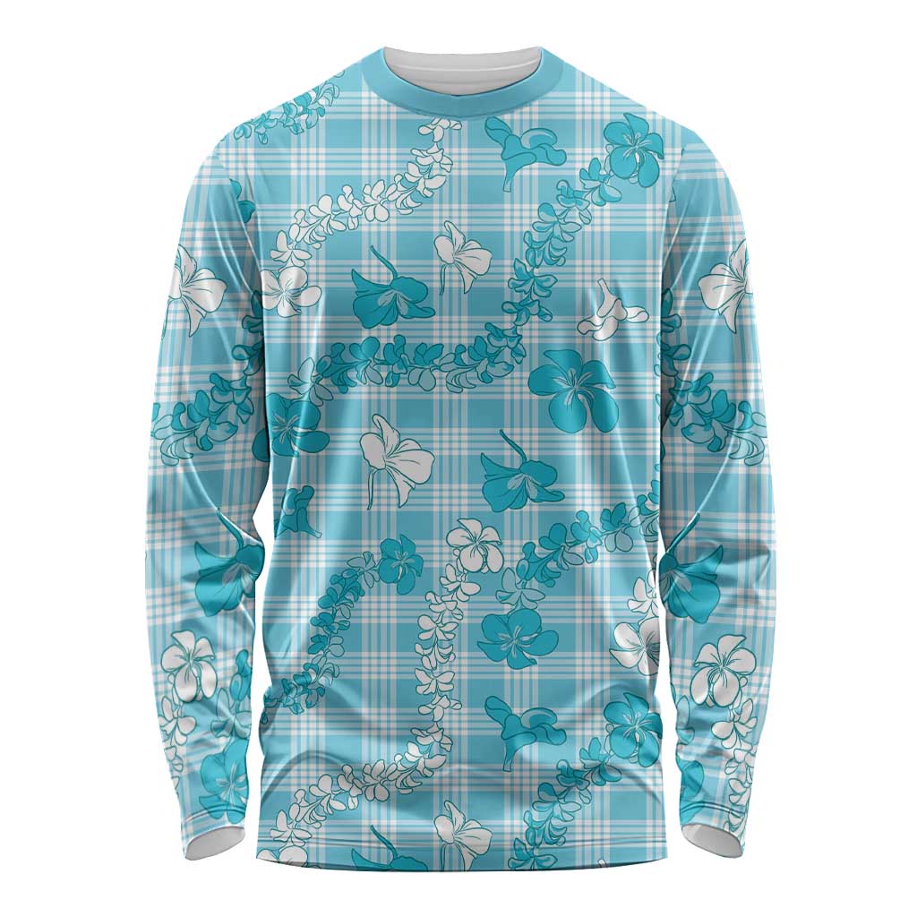 Polu Aloha Hawaii Long Sleeve Shirt Plumeria Lei With Palaka Motif - Polynesian Pride