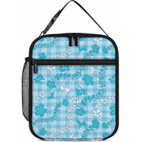 Polu Aloha Hawaii Lunch Bag Plumeria Lei With Palaka Motif