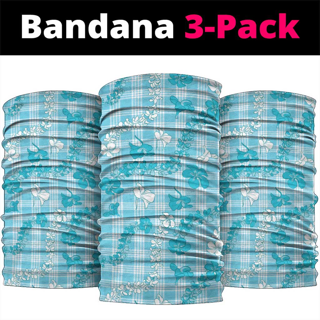 Polu Aloha Hawaii Neck Gaiter Plumeria Lei With Palaka Motif - Polynesian Pride