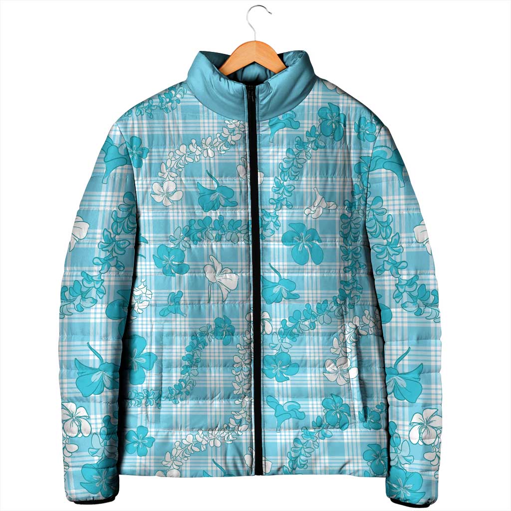 Polu Aloha Hawaii Padded Jacket Plumeria Lei With Palaka Motif - Polynesian Pride