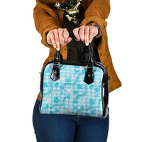 Polu Aloha Hawaii Shoulder Handbag Plumeria Lei With Palaka Motif LT14 One Size Blue - Polynesian Pride