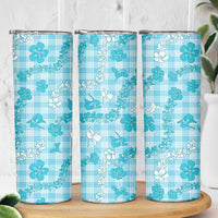 Polu Aloha Hawaii Skinny Tumbler Plumeria Lei With Palaka Motif - Polynesian Pride