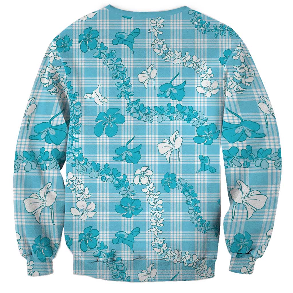 Polu Aloha Hawaii Sweatshirt Plumeria Lei With Palaka Motif - Polynesian Pride