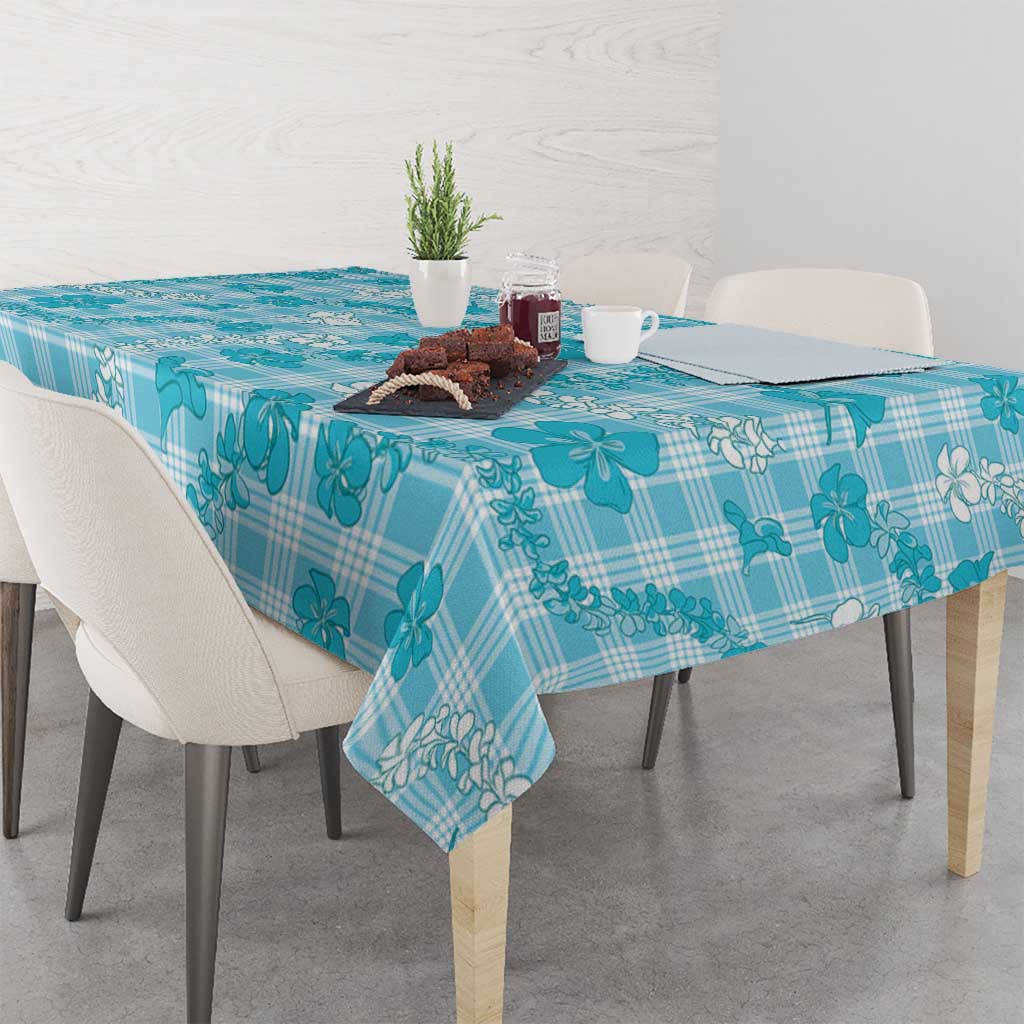 Polu Aloha Hawaii Tablecloth Plumeria Lei With Palaka Motif LT14 - Polynesian Pride