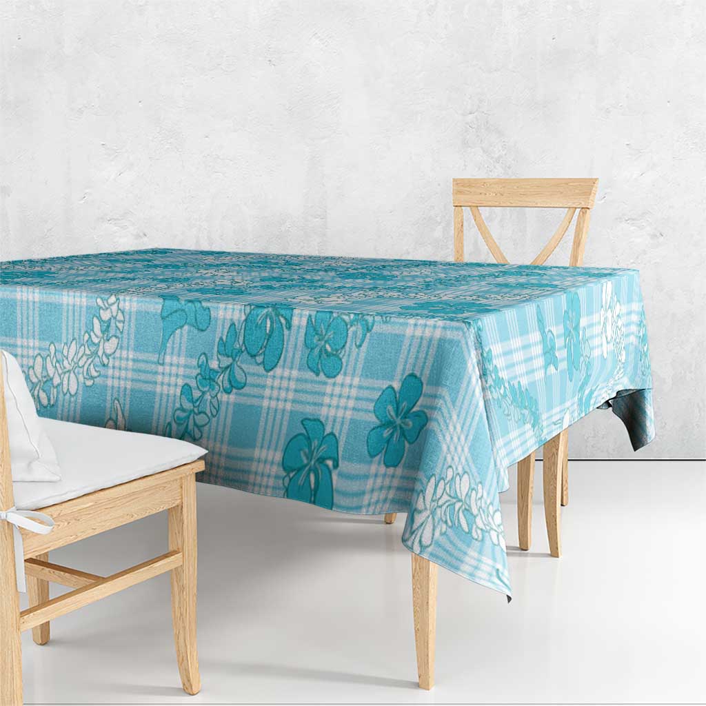 Polu Aloha Hawaii Tablecloth Plumeria Lei With Palaka Motif LT14 - Polynesian Pride