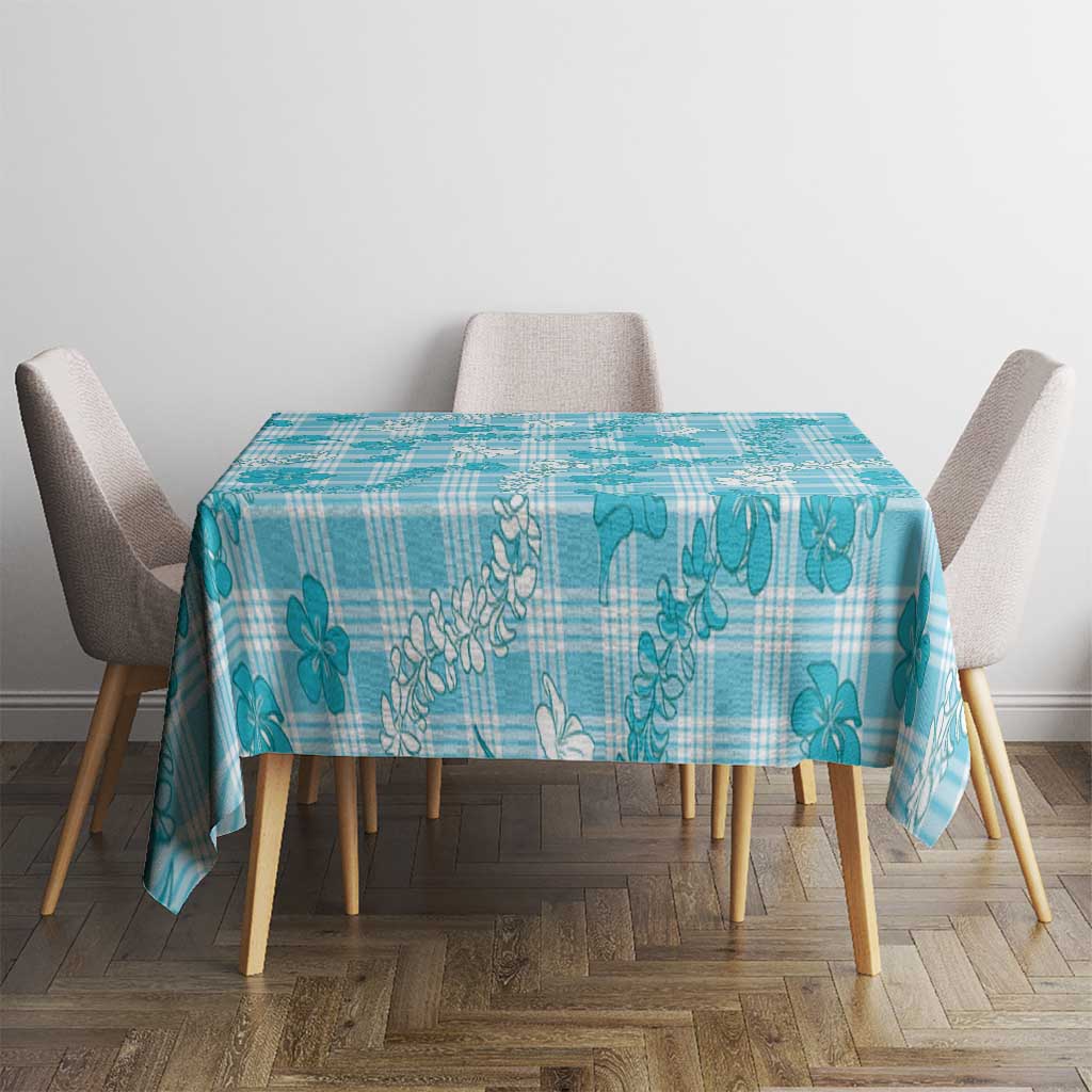 Polu Aloha Hawaii Tablecloth Plumeria Lei With Palaka Motif LT14 - Polynesian Pride