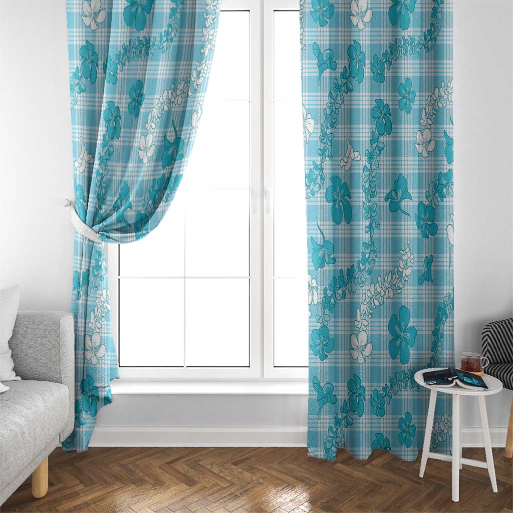 Polu Aloha Hawaii Window Curtain Plumeria Lei With Palaka Motif - Polynesian Pride