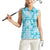 Polu Aloha Hawaii Women Sleeveless Polo Shirt Plumeria Lei With Palaka Motif - Polynesian Pride