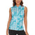 Polu Aloha Hawaii Women Sleeveless Polo Shirt Plumeria Lei With Palaka Motif - Polynesian Pride