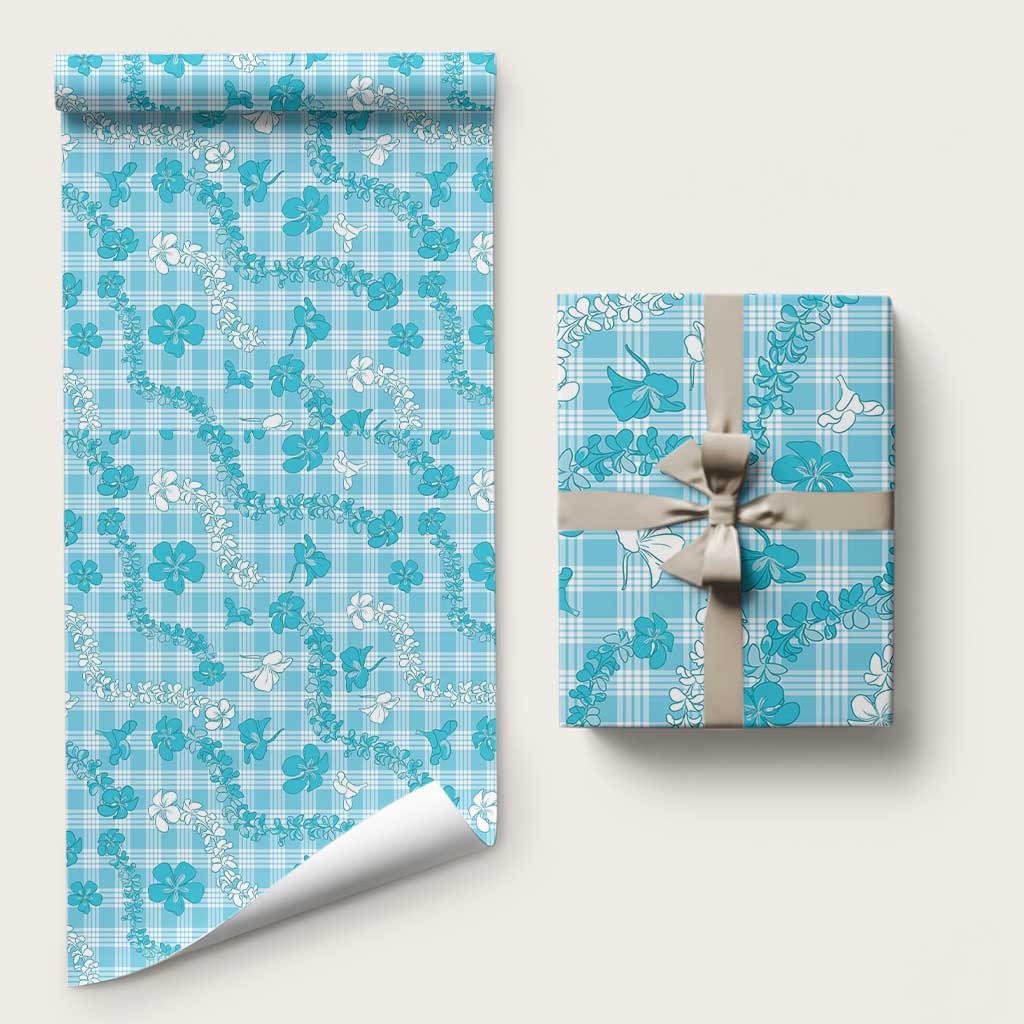 Polu Aloha Hawaii Wrapping Paper Plumeria Lei With Palaka Motif - Polynesian Pride