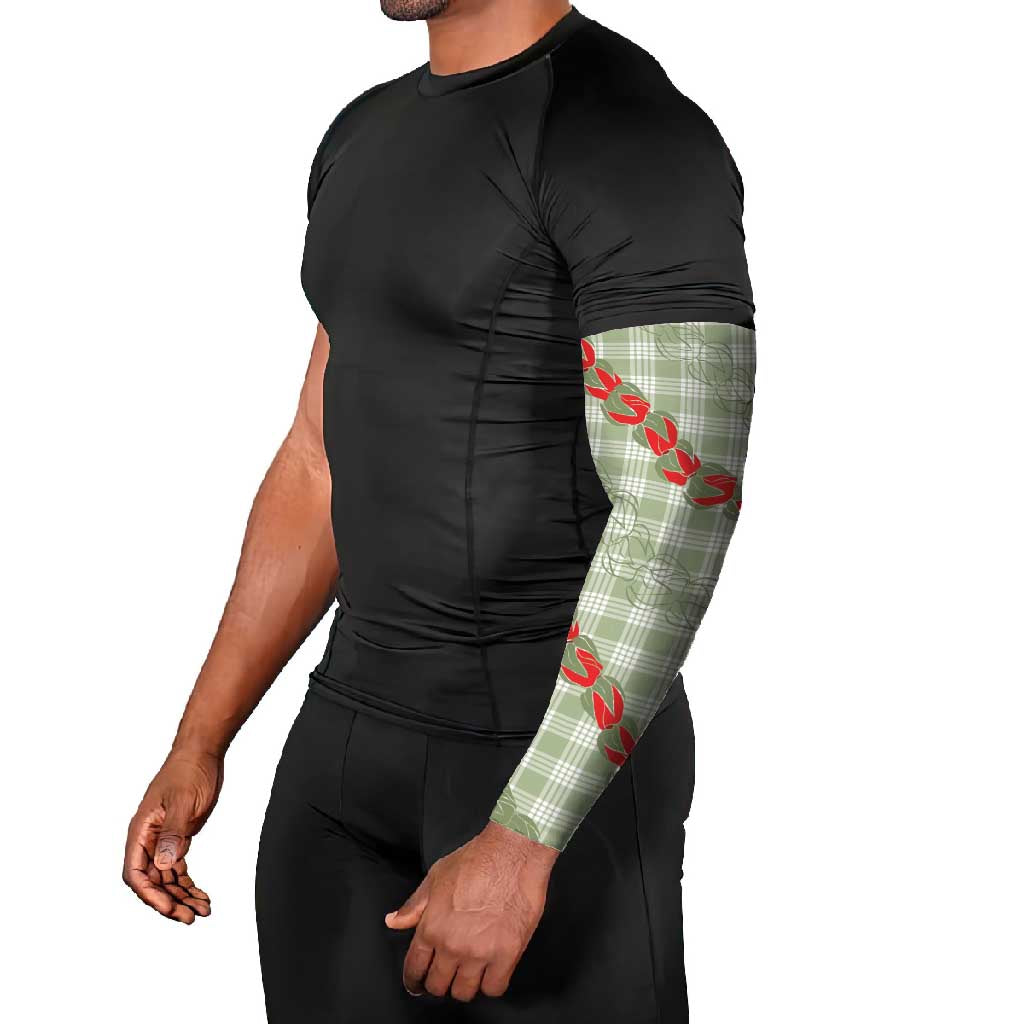 Omaomao Aloha Hawaii Arm Sleeves Rosebud Lei With Palaka Motif - Polynesian Pride