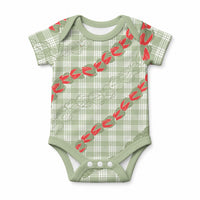 Omaomao Aloha Hawaii Baby Onesie Rosebud Lei With Palaka Motif