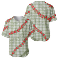 Omaomao Aloha Hawaii Baseball Jersey Rosebud Lei With Palaka Motif - Polynesian Pride