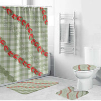 Omaomao Aloha Hawaii Bathroom Set Rosebud Lei With Palaka Motif - Polynesian Pride