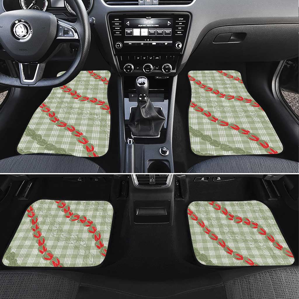 Omaomao Aloha Hawaii Car Mats Rosebud Lei With Palaka Motif - Polynesian Pride