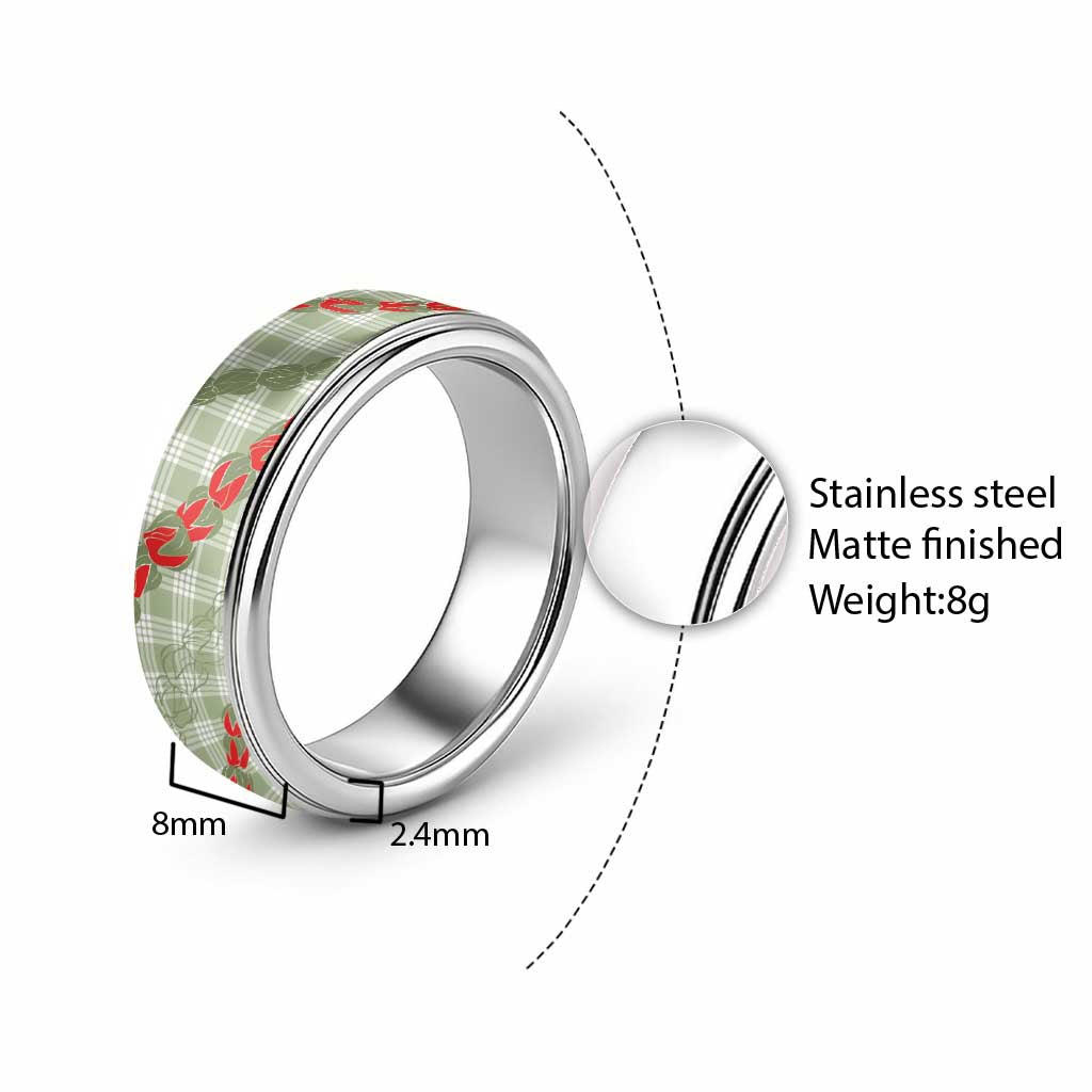 Omaomao Aloha Hawaii Classic Ring Rosebud Lei With Palaka Motif - Polynesian Pride