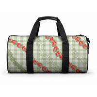 Omaomao Aloha Hawaii Duffle Bag Rosebud Lei With Palaka Motif