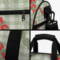 Omaomao Aloha Hawaii Duffle Bag Rosebud Lei With Palaka Motif
