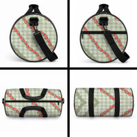 Omaomao Aloha Hawaii Duffle Bag Rosebud Lei With Palaka Motif