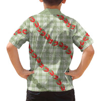 Omaomao Aloha Hawaii Family Matching Long Sleeve Bodycon Dress and Hawaiian Shirt Rosebud Lei With Palaka Motif - Polynesian Pride