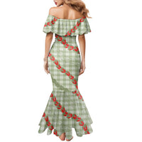 Omaomao Aloha Hawaii Family Matching Mermaid Dress and Hawaiian Shirt Rosebud Lei With Palaka Motif - Polynesian Pride