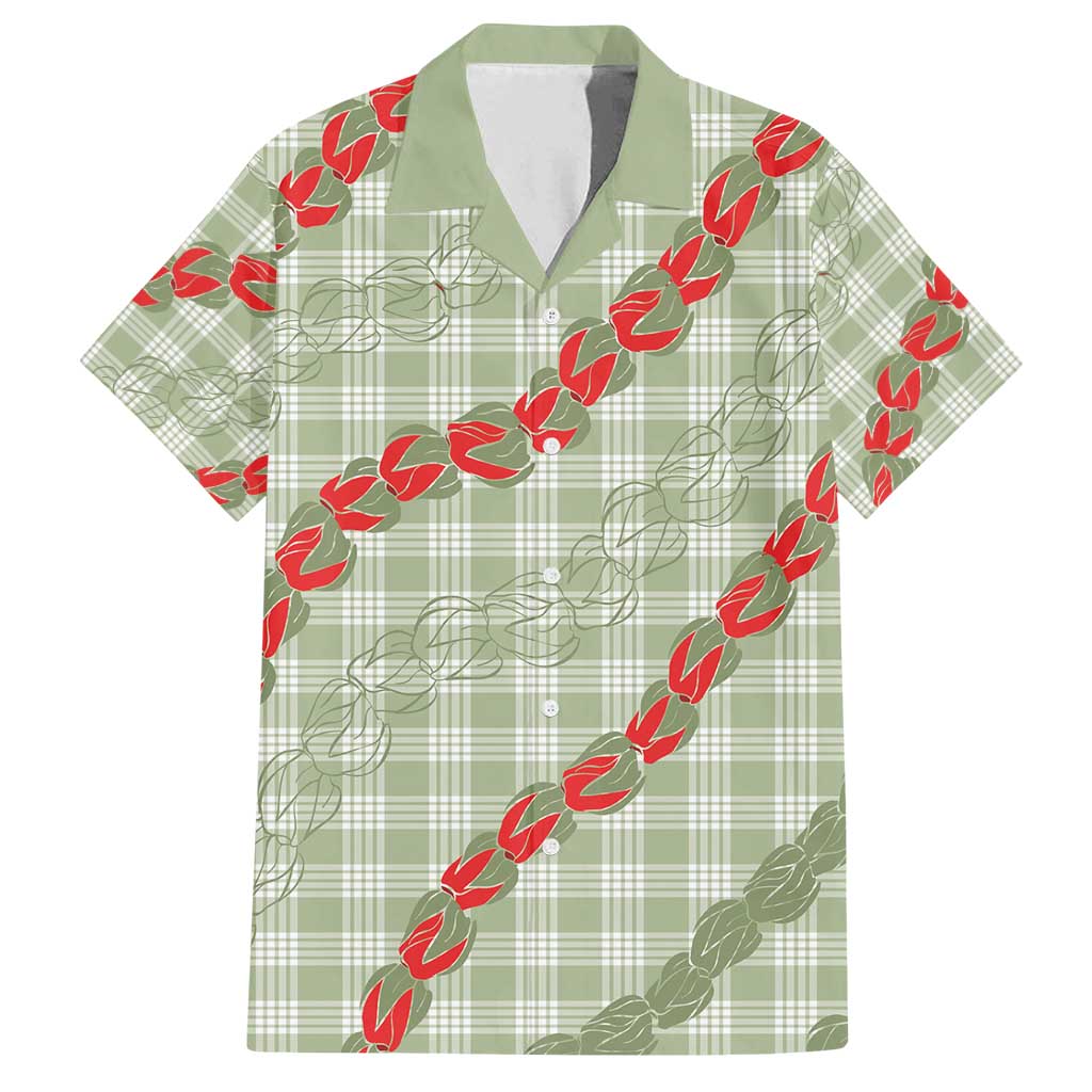 Omaomao Aloha Hawaii Family Matching Puletasi and Hawaiian Shirt Rosebud Lei With Palaka Motif - Polynesian Pride
