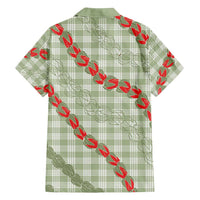 Omaomao Aloha Hawaii Family Matching Puletasi and Hawaiian Shirt Rosebud Lei With Palaka Motif - Polynesian Pride