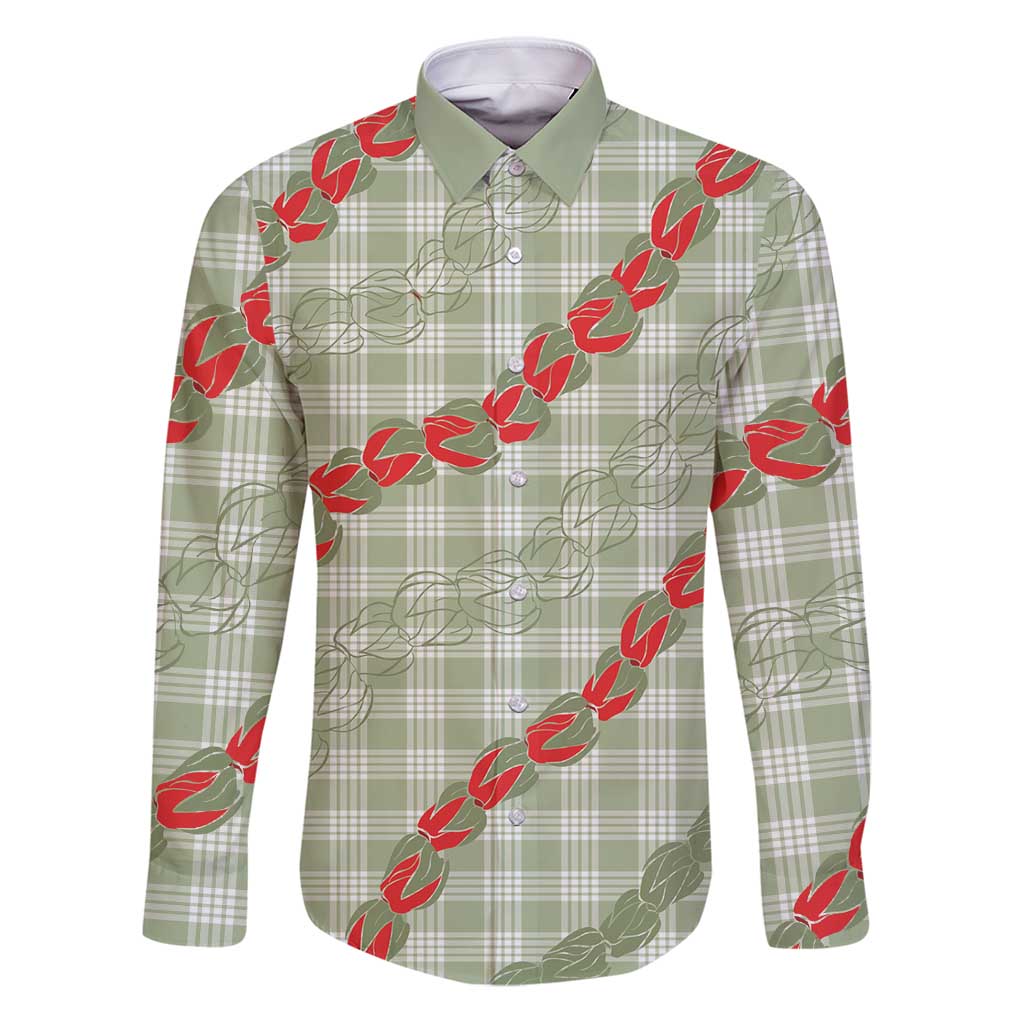 Omaomao Aloha Hawaii Family Matching Puletasi and Hawaiian Shirt Rosebud Lei With Palaka Motif - Polynesian Pride