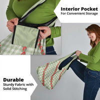 Omaomao Aloha Hawaii Grocery Bag Rosebud Lei With Palaka Motif - Polynesian Pride