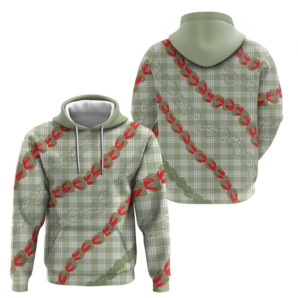Omaomao Aloha Hawaii Hoodie Rosebud Lei With Palaka Motif - Polynesian Pride