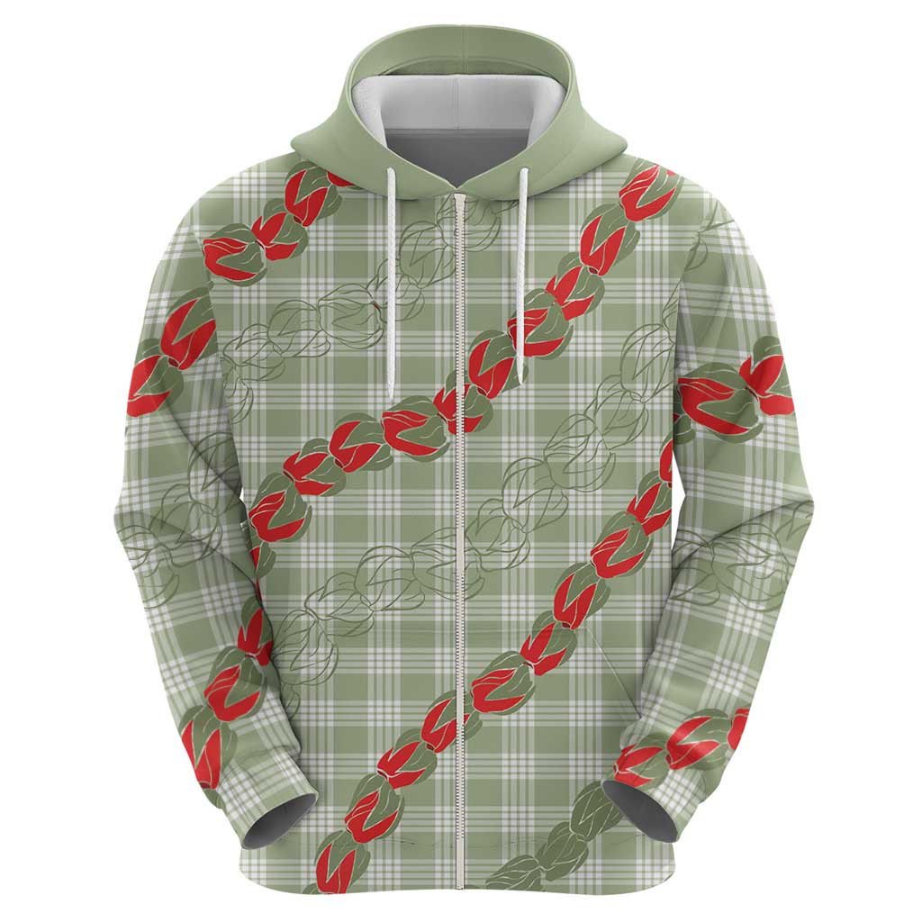 Omaomao Aloha Hawaii Hoodie Rosebud Lei With Palaka Motif - Polynesian Pride