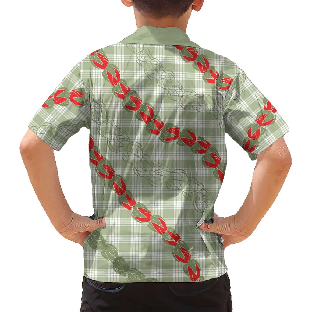 Omaomao Aloha Hawaii Kid Hawaiian Shirt Rosebud Lei With Palaka Motif - Polynesian Pride